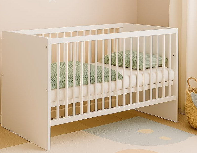 KMbaby Babybett Weiß höhenverstellbar